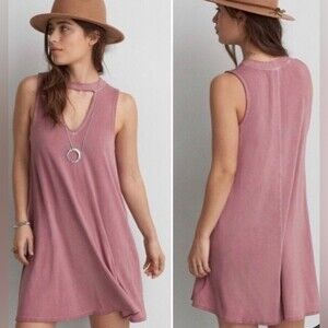 American eagle mauve burnout cutout shift dress size XXS